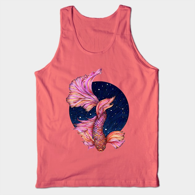 Rainbow Waters - The Betta Fish Tank Top by ECMazur